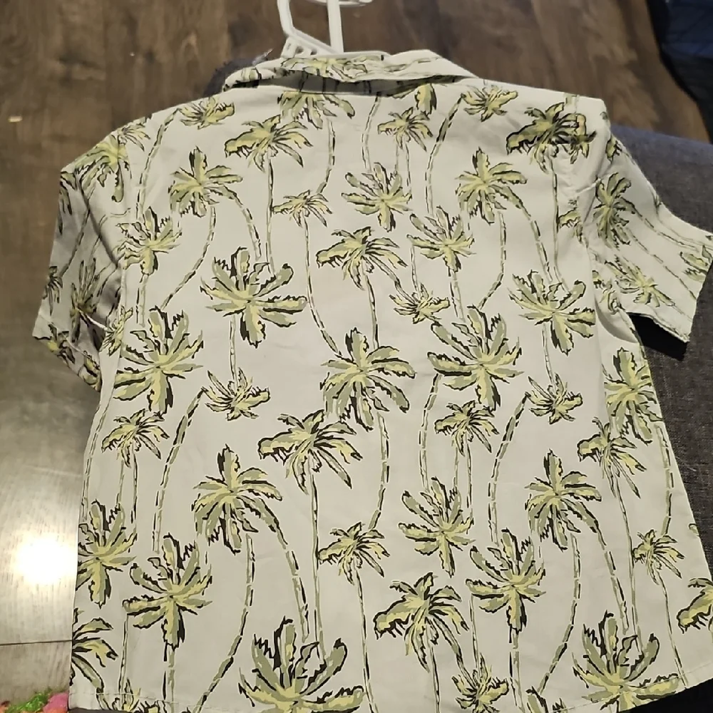 NWT Stitch & Stone Palm Tree Short Set Shirt Sage Toddler Boy 2t Button Down